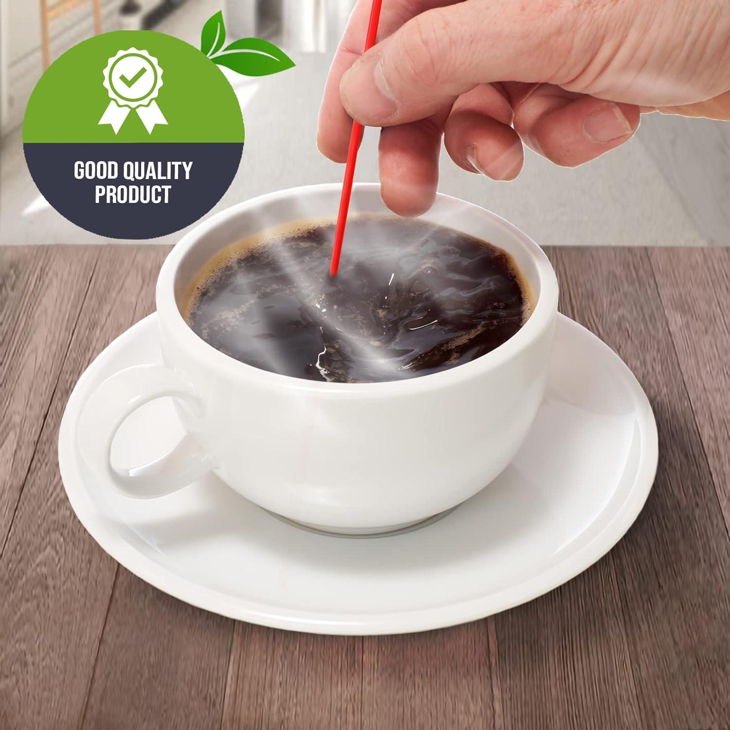 imagePAMI 1000 Pack Disposable 7 Inch Plastic Coffee Stirrers Straws Red Cocktail Straws for Hot and Cold DrinksRed