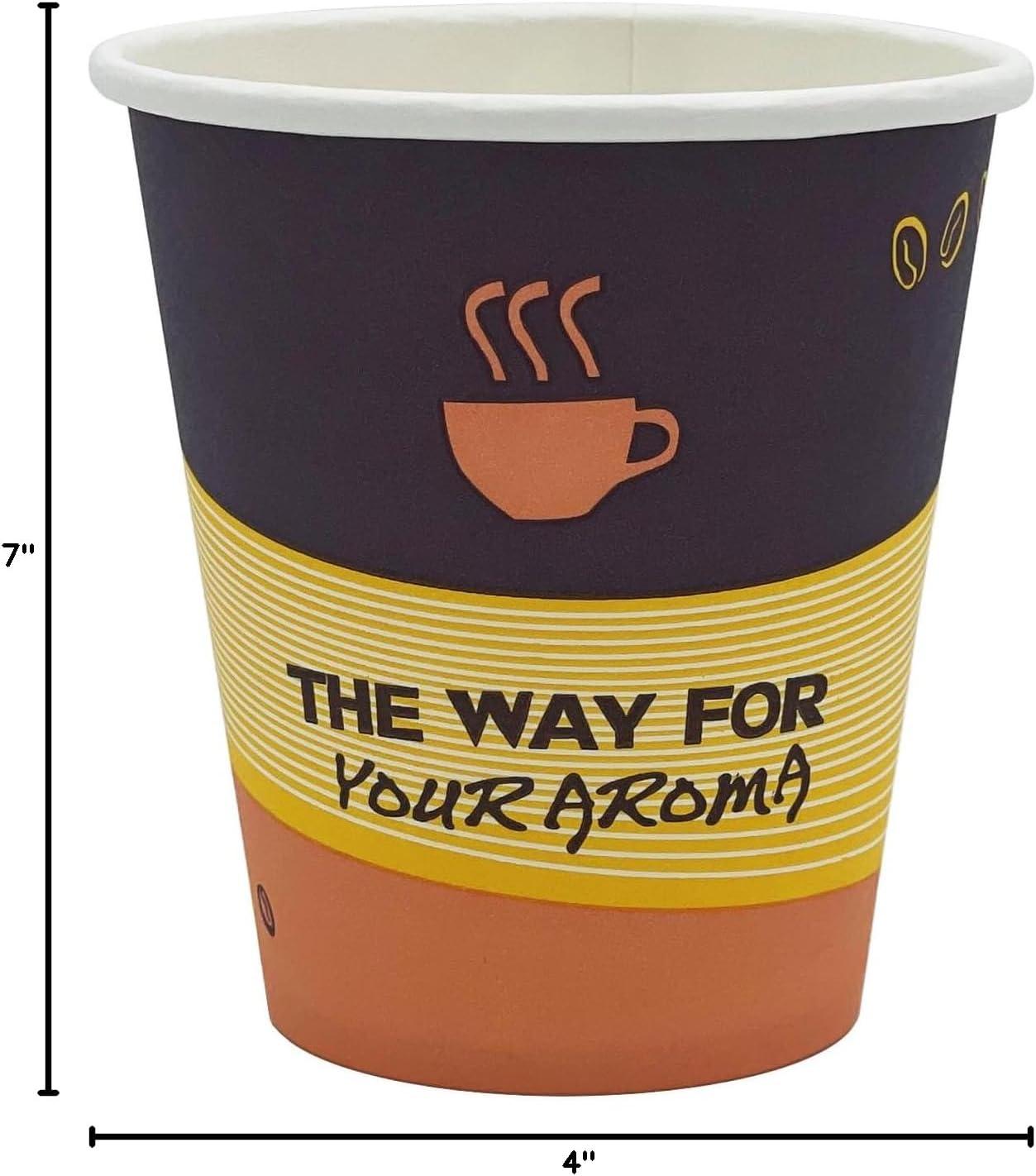 imagePAMI Disposable Coffee Cups SingleUse Paper Cups ToGo Hot Beverage Cups for Espresso Coffee Tea Hot Chocolate Leak Resistant Cafe amp Home Use 50 12oz10oz