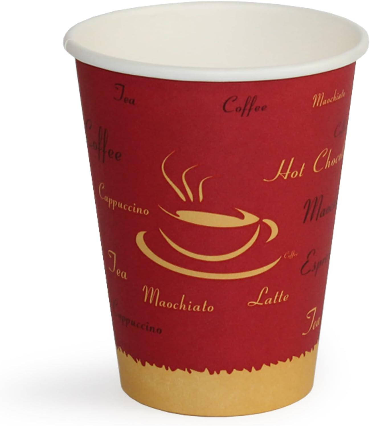 imagePAMI Disposable Coffee Cups SingleUse Paper Cups ToGo Hot Beverage Cups for Espresso Coffee Tea Hot Chocolate Leak Resistant Cafe amp Home Use 50 12oz12oz