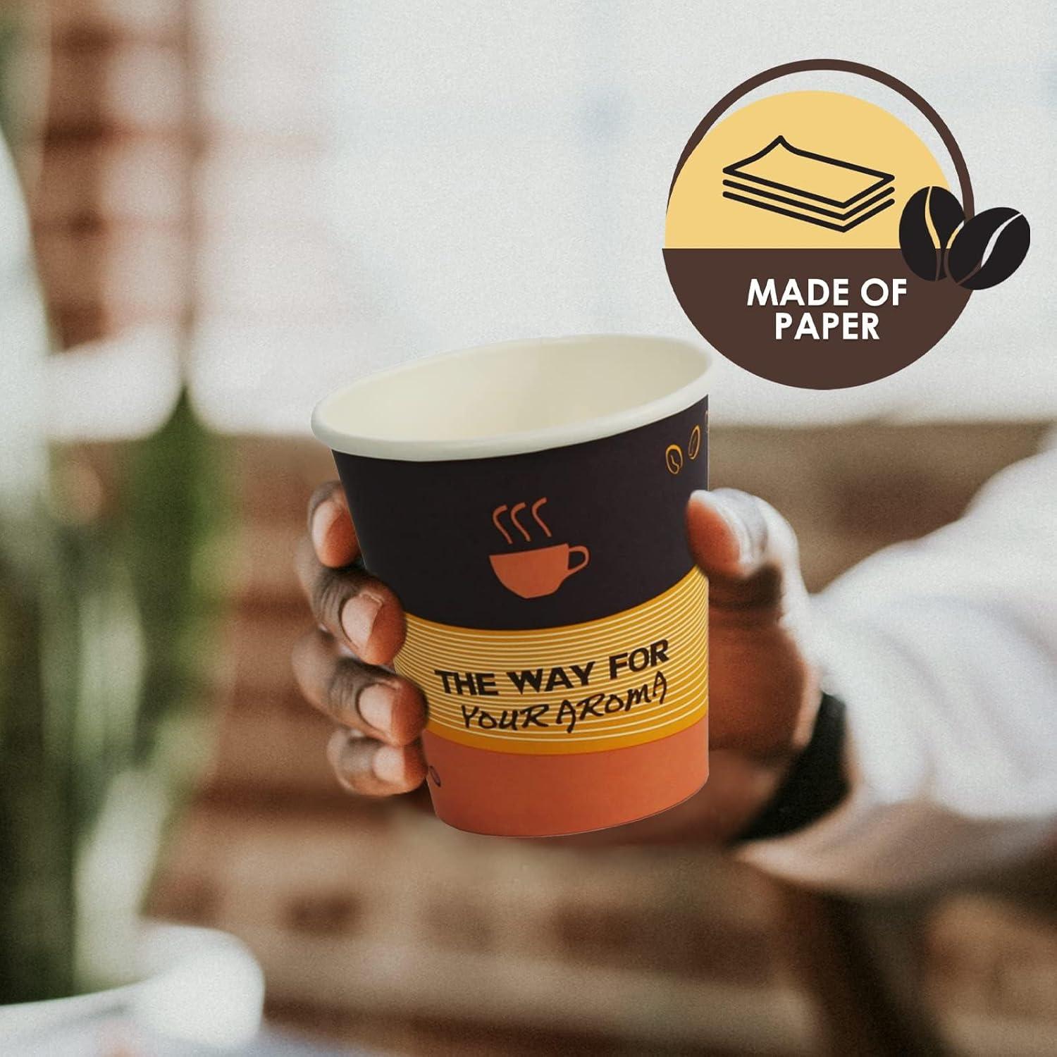 imagePAMI Disposable Coffee Cups SingleUse Paper Cups ToGo Hot Beverage Cups for Espresso Coffee Tea Hot Chocolate Leak Resistant Cafe amp Home Use 50 12oz10oz