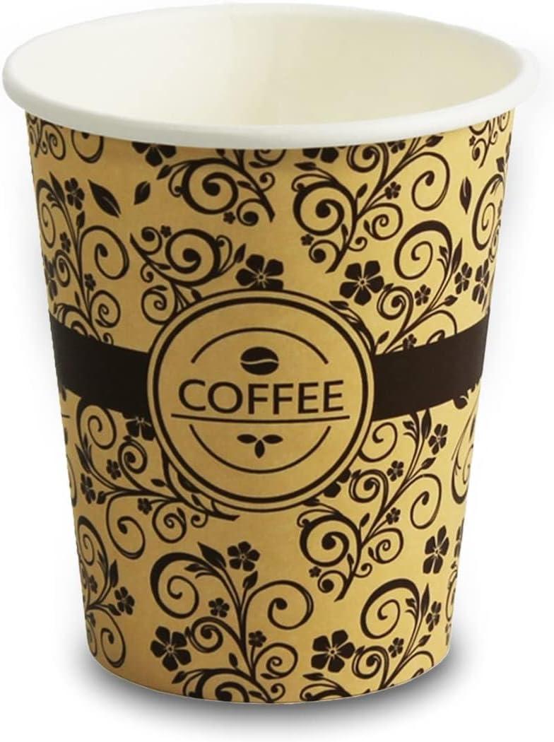 imagePAMI Disposable Coffee Cups SingleUse Paper Cups ToGo Hot Beverage Cups for Espresso Coffee Tea Hot Chocolate Leak Resistant Cafe amp Home Use 50 12oz8oz