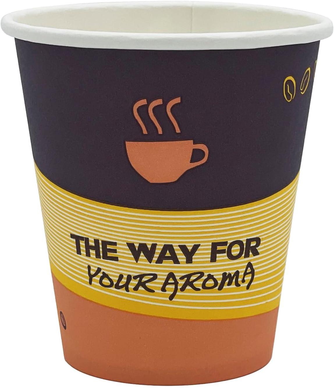imagePAMI Disposable Coffee Cups SingleUse Paper Cups ToGo Hot Beverage Cups for Espresso Coffee Tea Hot Chocolate Leak Resistant Cafe amp Home Use 50 12oz10oz