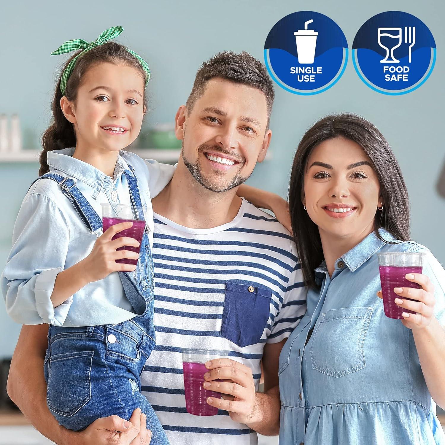 imagePAMI Disposable Plastic Cups Bpa Drinking Glasses for Parties Cold Drinks Smoothies Jello Cocktails 5 Oz Pack of 1005 Oz Pack of 100