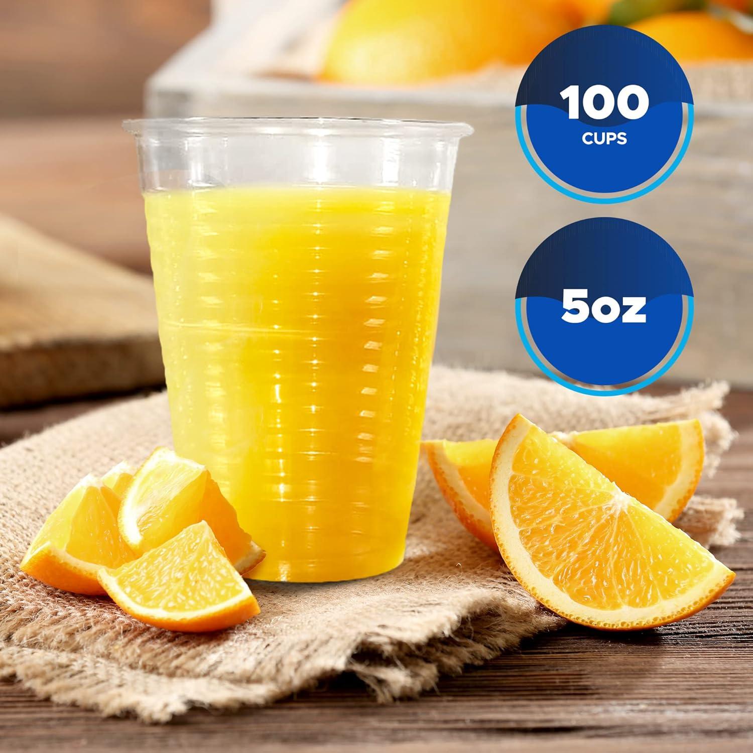 imagePAMI Disposable Plastic Cups Bpa Drinking Glasses for Parties Cold Drinks Smoothies Jello Cocktails 5 Oz Pack of 1005 Oz Pack of 100