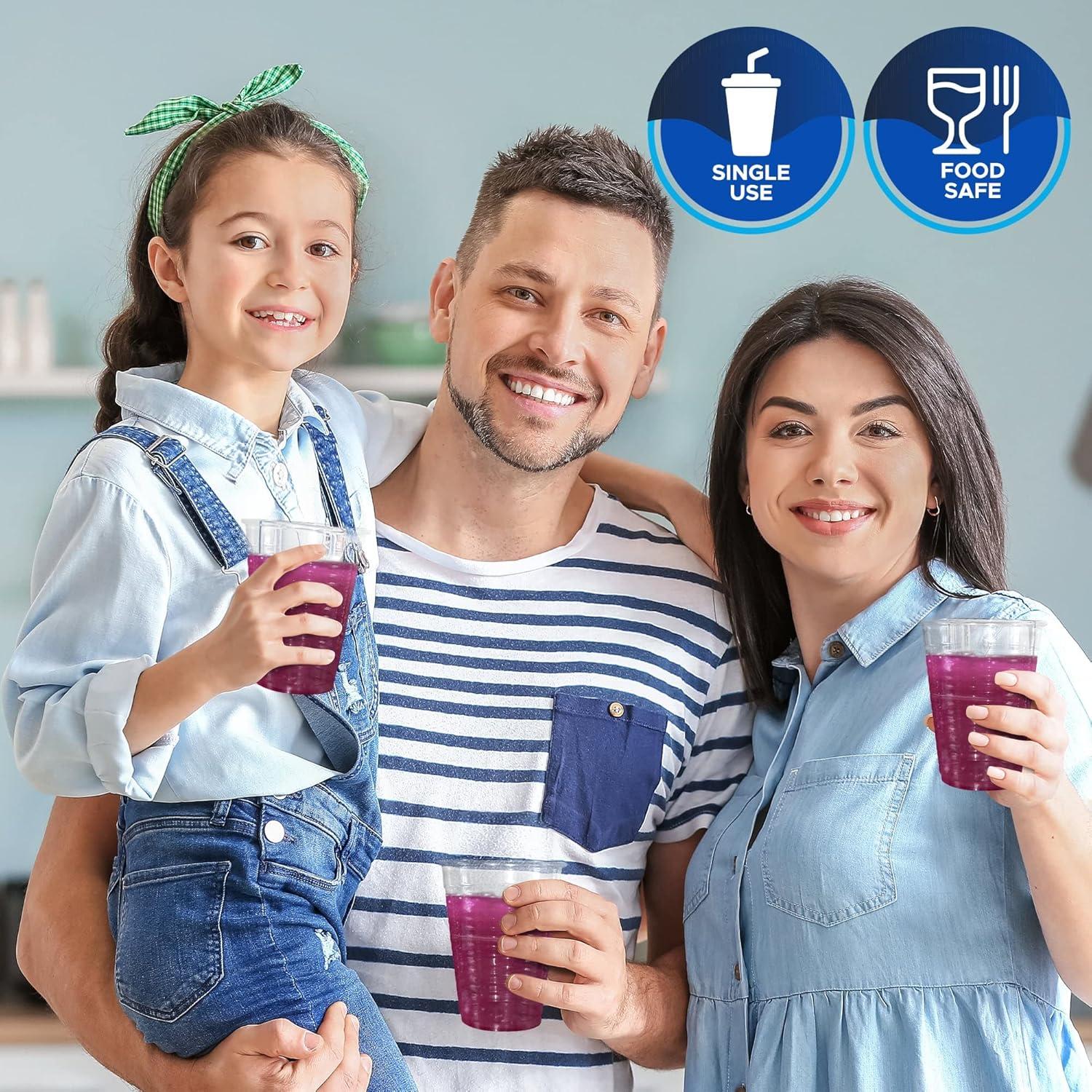 imagePAMI Disposable Plastic Cups Bpa Drinking Glasses for Parties Cold Drinks Smoothies Jello Cocktails 5 Oz Pack of 1007 Oz Pack of 100