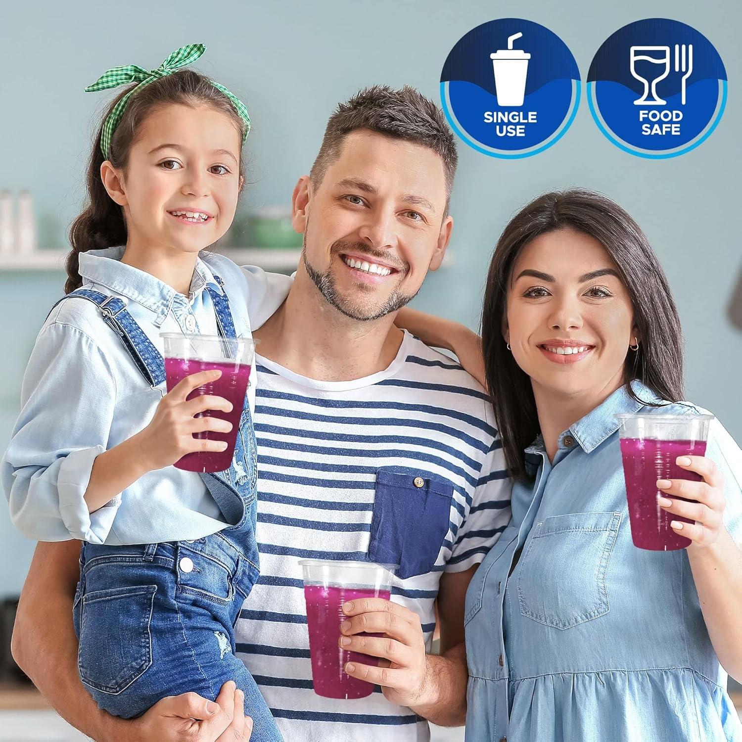 imagePAMI Disposable Plastic Cups Bpa Drinking Glasses for Parties Cold Drinks Smoothies Jello Cocktails 5 Oz Pack of 1009 Oz Case of 960