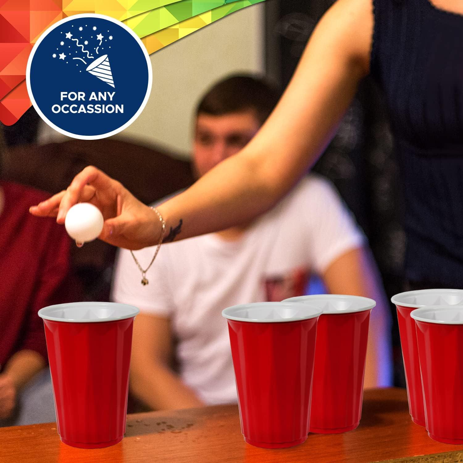 imagePAMI Easy Grip Red Plastic Party Cups Pack of 50 18oz Disposable Drinking Glasses Plastic Glasses For Iced Tea Smoothies Punch Cocktails amp Cold Drinks BeerBeerpong Cups In Resealable Bag