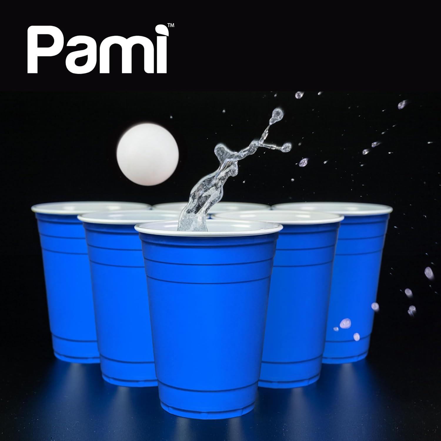 imagePAMI Red Plastic Party Cups 16oz Disposable Drinking Glasses Colored Plastic Glasses For Iced Tea Smoothies Punch Beer Cocktails amp Cold Drinks Beerpong Cups In Resealable Bag 30 RedBlue