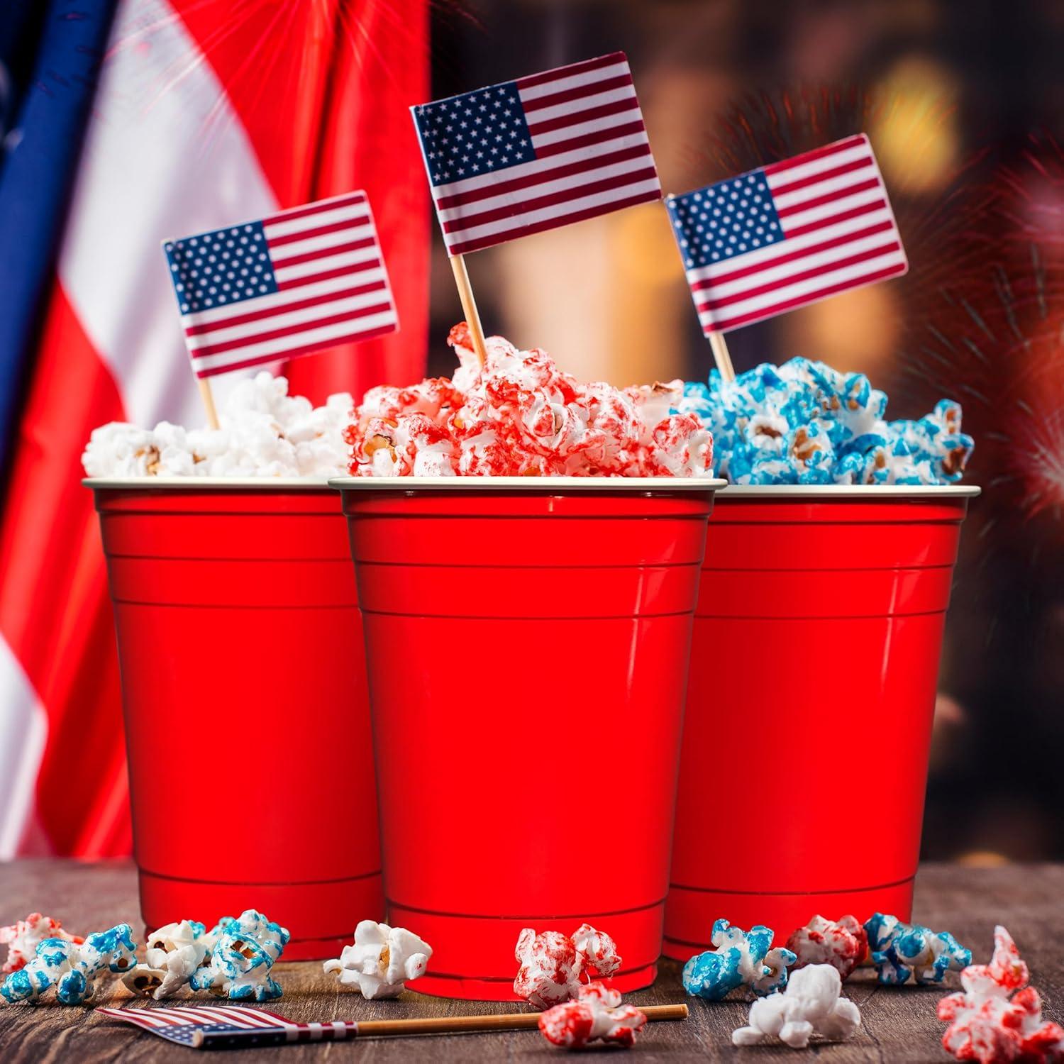 imagePAMI Red Plastic Party Cups 16oz Disposable Drinking Glasses Colored Plastic Glasses For Iced Tea Smoothies Punch Beer Cocktails amp Cold Drinks Beerpong Cups In Resealable Bag 30 RedRed