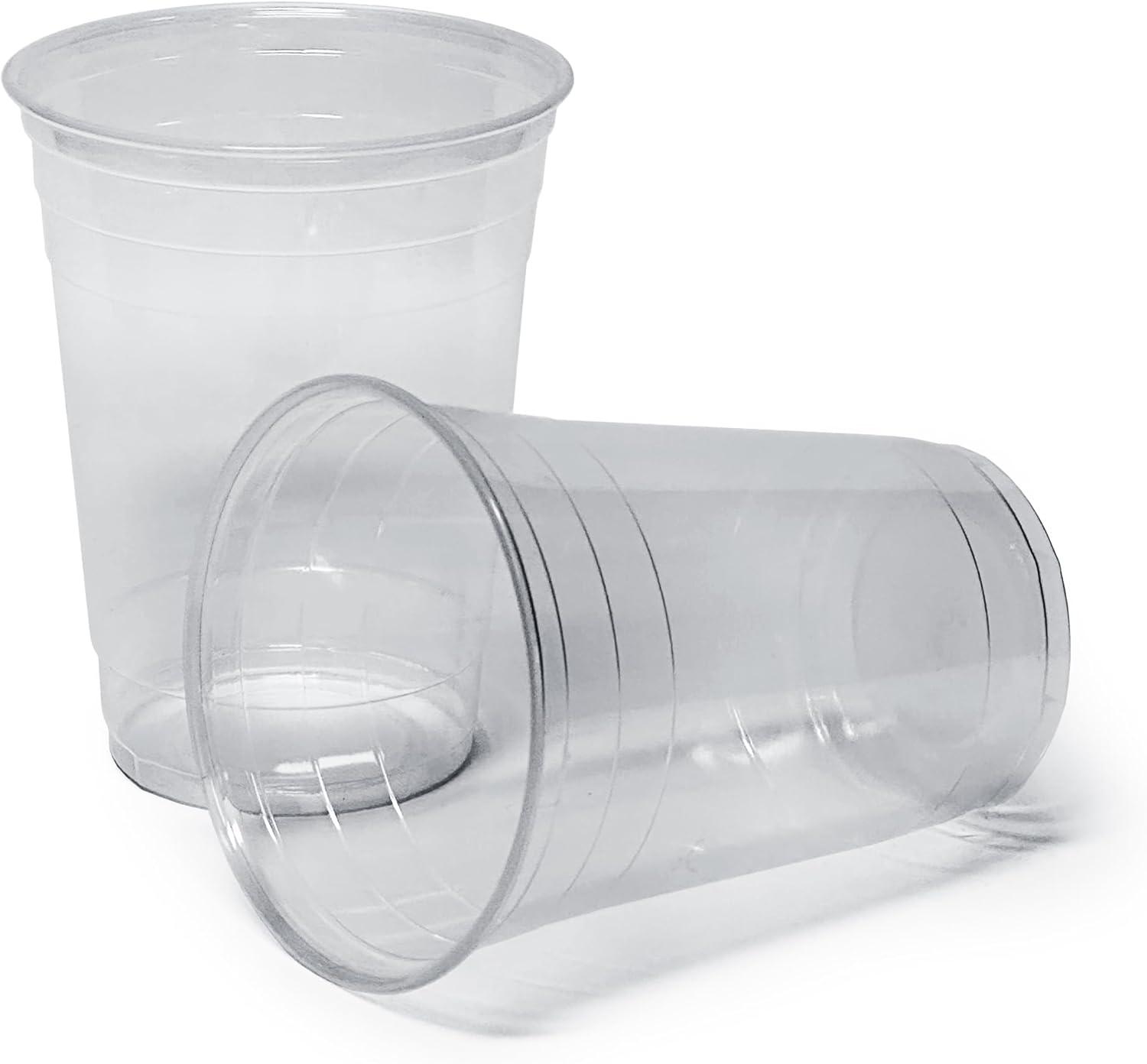 imagePAMI Red Plastic Party Cups 16oz Disposable Drinking Glasses Colored Plastic Glasses For Iced Tea Smoothies Punch Beer Cocktails amp Cold Drinks Beerpong Cups In Resealable Bag 30 RedClear