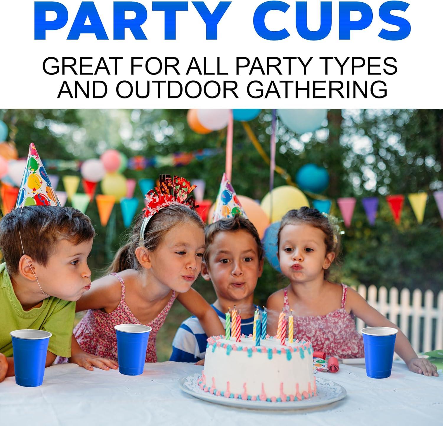 imagePAMI Red Plastic Party Cups 16oz Disposable Drinking Glasses Colored Plastic Glasses For Iced Tea Smoothies Punch Beer Cocktails amp Cold Drinks Beerpong Cups In Resealable Bag 30 RedBlue