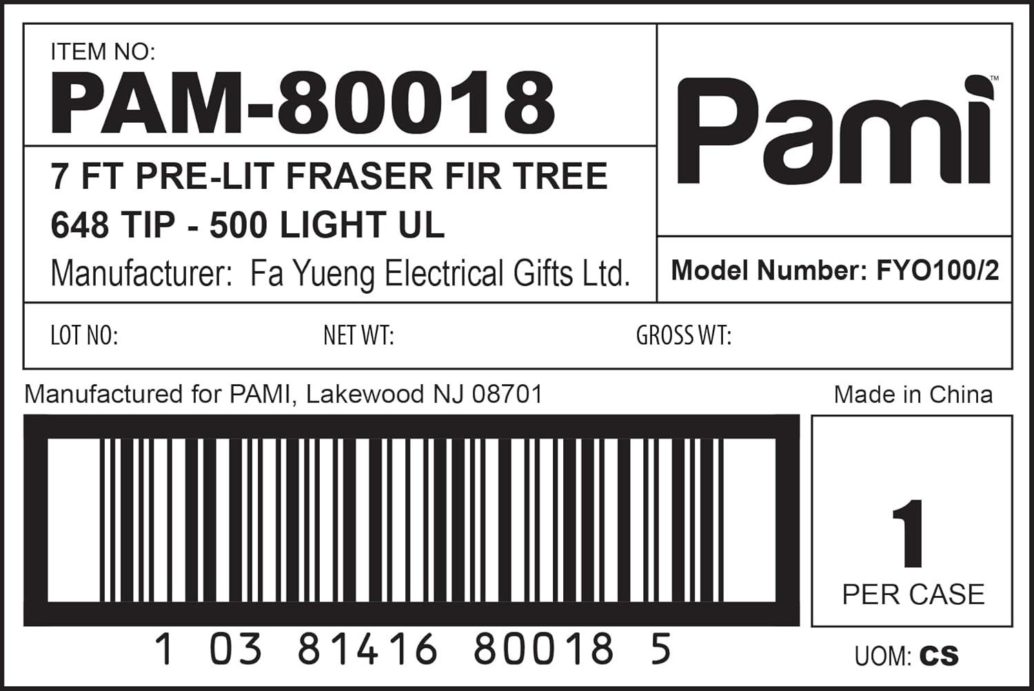 imageArtificial PreLit Christmas Tree By PAMI 7ft Fraser Fir Tree With 648 Tips amp 500 Lights Green Fake Christmas Tree With Metal Stand EasyAssembly FoldUp Realistic Xmas Tree For Holiday Home Dcor