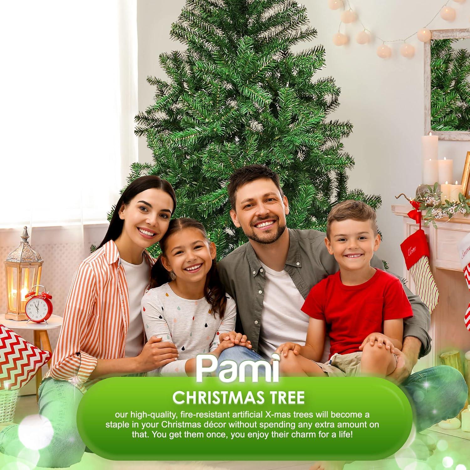 imagePAMI Artificial Christmas Tree 6ft Douglas Fir Tree with 802 Tips Green Christmas Tree with Metal Stand EasyAssembly FoldUp Realistic Xmas Tree for Holiday Home Dcor