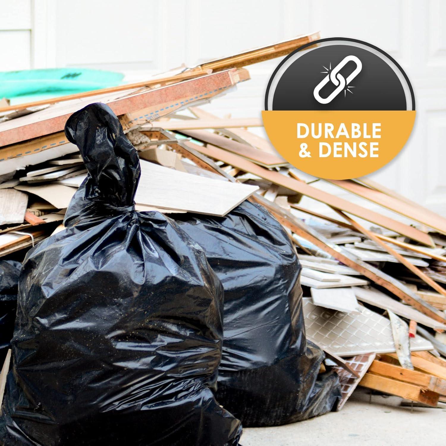 imagePAMI Heavy Duty 42 Gallon Contractor Garbage Bags Tear Resistant Construction Bags Made from 90 Recycled Materials 20 Count Black10