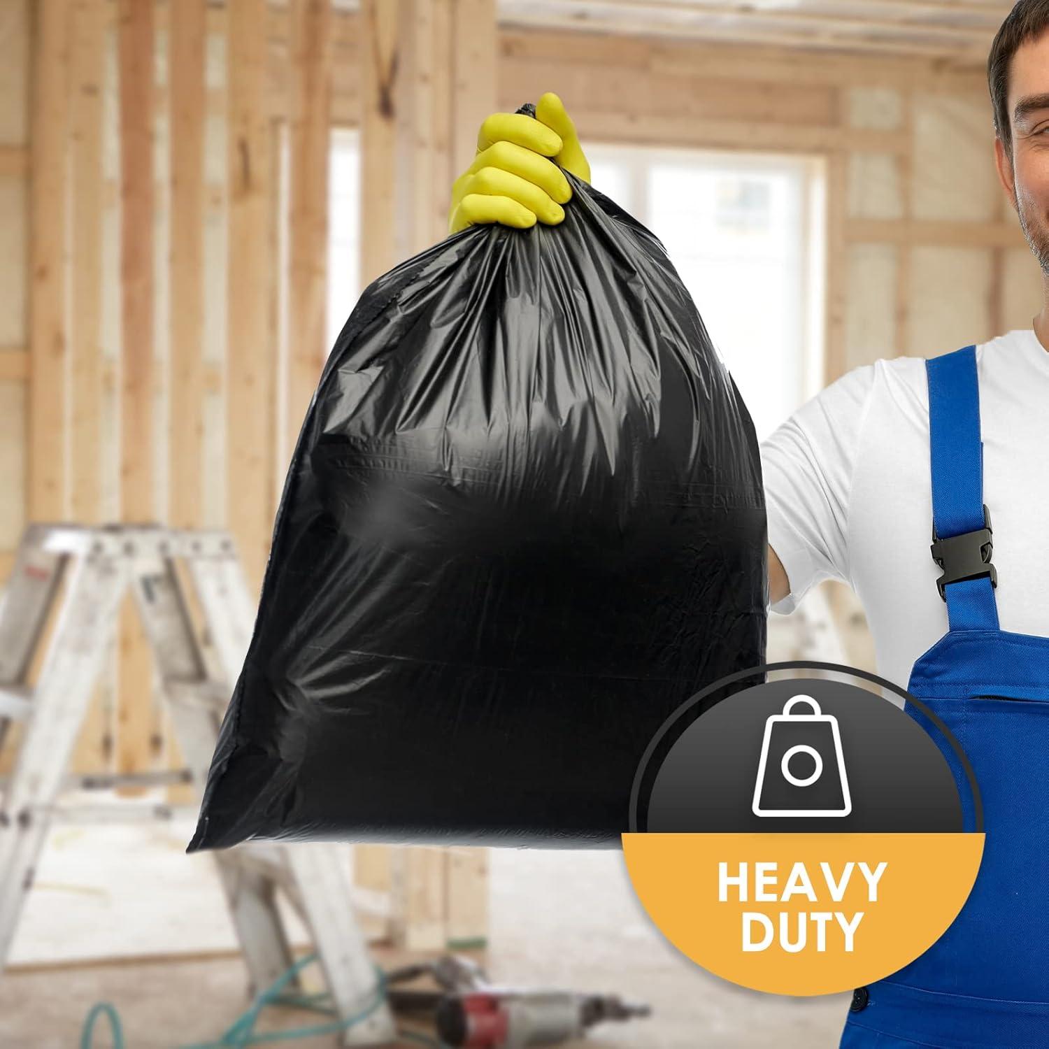 imagePAMI Heavy Duty 42 Gallon Contractor Garbage Bags Tear Resistant Construction Bags Made from 90 Recycled Materials 20 Count Black20