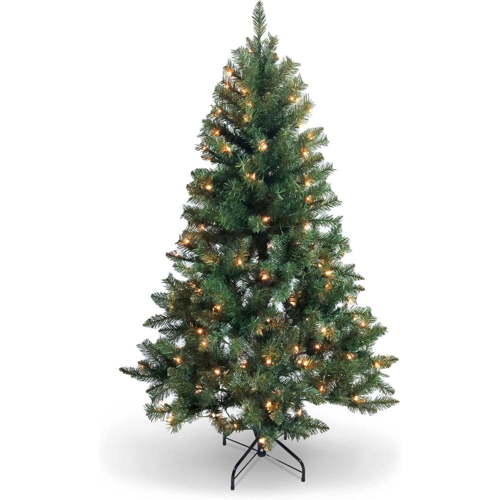 imagePAMI Artificial PreLit Christmas Tree 6ft Douglas Fir Tree with 600 Tips amp 200 Lights Green Christmas Tree with Metal Stand EasyAssembly FoldUp Realistic Xmas Tree for Holiday Home Dcor
